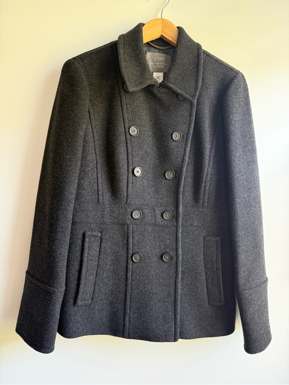 J. Crew Women's Double-Breasted Wool Peacoat - Dark Grey